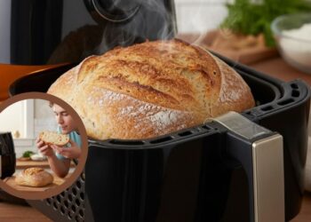 Pão rápido feito na airfryer em apenas 6 minutos e sem sujeira