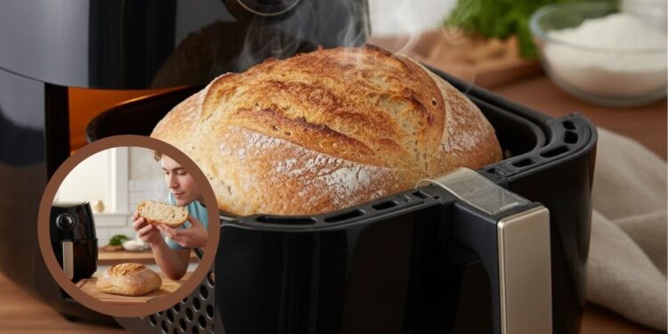 Pão rápido feito na airfryer em apenas 6 minutos e sem sujeira