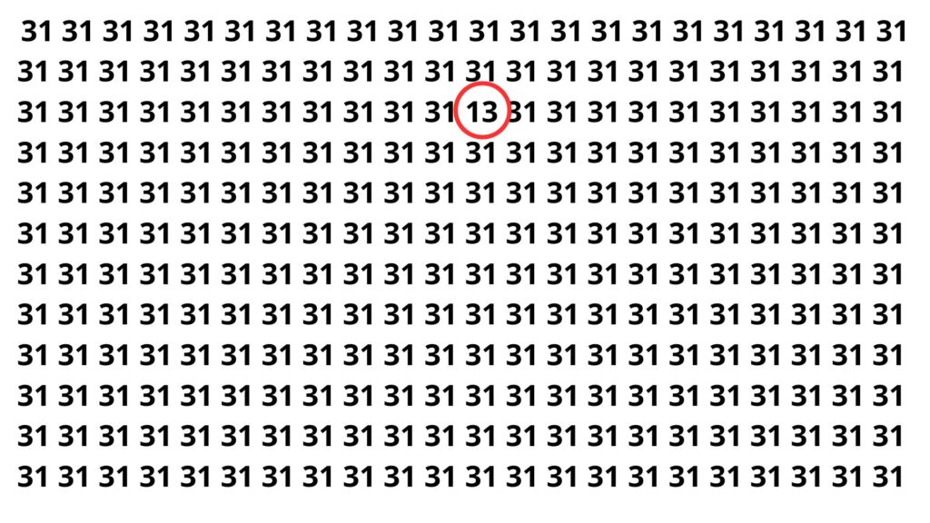 Apenas 3 a cada 10 pessoas encontram o número escondido em 8 segundos