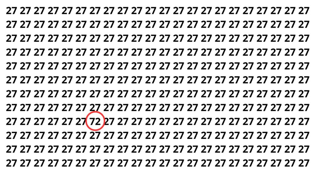 Apenas 6 em cada 14 pessoas encontra o número escondido em menos de 12 segundos