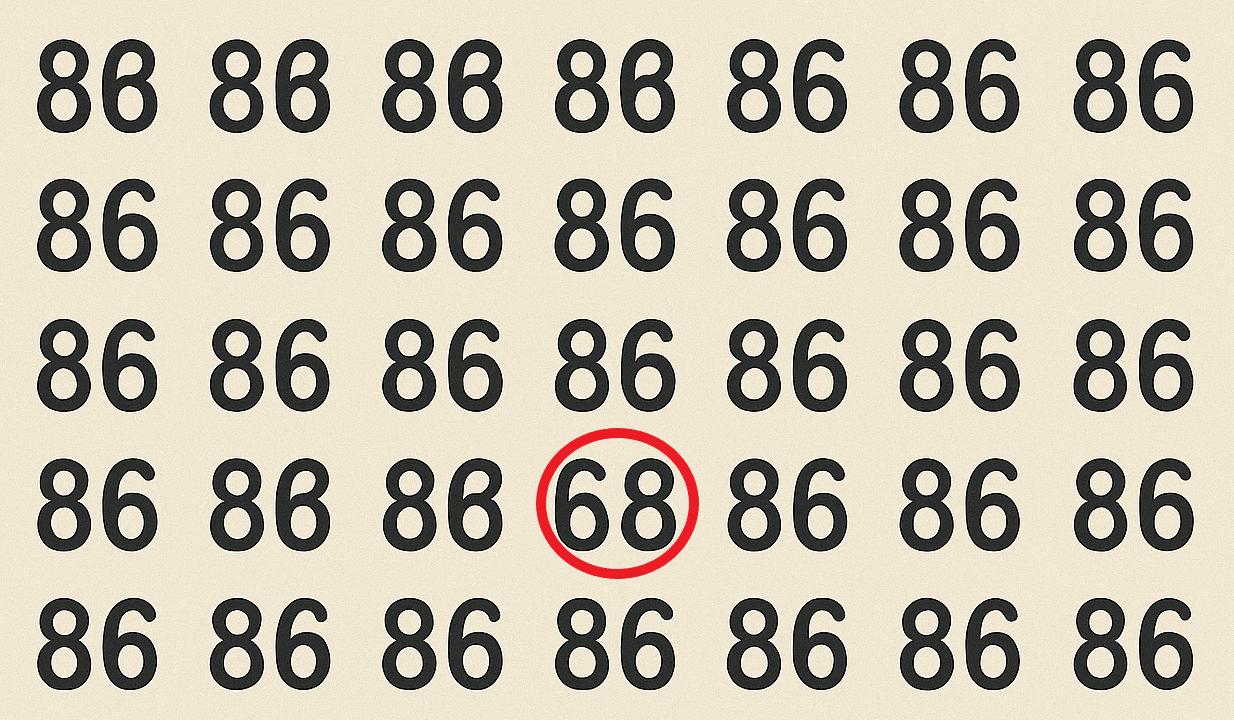 Encontre o 68 no meio de vários 86 e teste sua rapidez mental