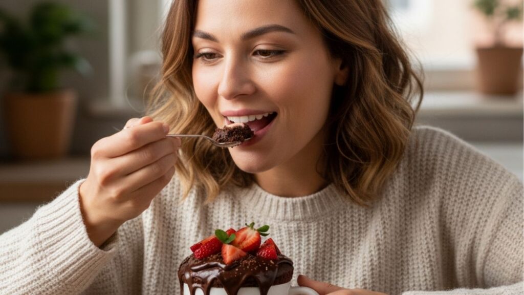 Bolo de brigadeiro com morango: delicioso e fica pronto em 2 minutos