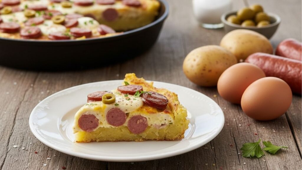 2 batatas, 2 ovos e 2 salsichas é o que você precisa para fazer esta receita deliciosa