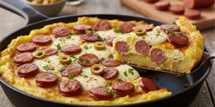 2 batatas, 2 ovos e 2 salsichas é o que você precisa para fazer esta receita deliciosa