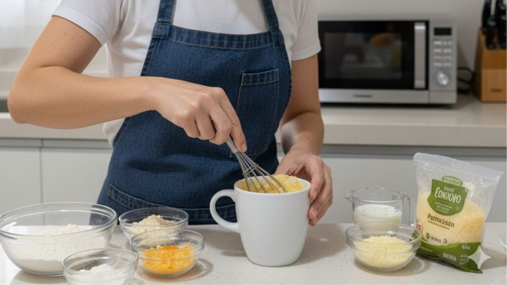 Pão de queijo de caneca: delicioso e fica pronto em 1 minuto