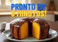 Bolo de cenoura com ganache de chocolate pronto em 8 minutos