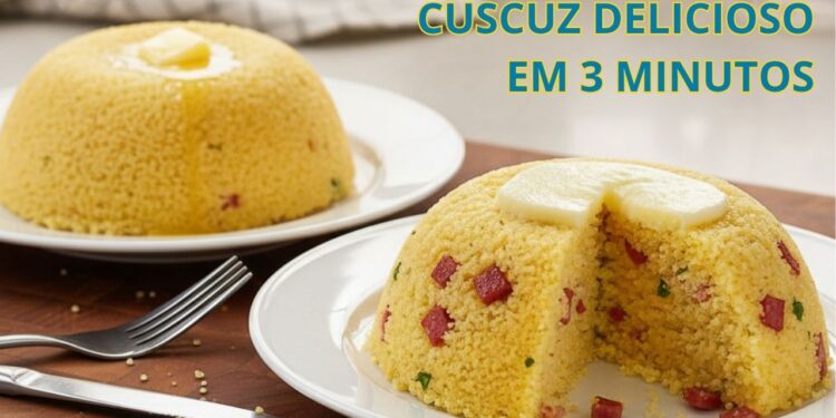 Receita de cuscuz deliciosa que fica pronta em 3 minutos
