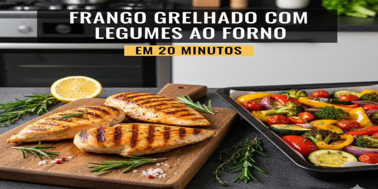 Bastam 20 minutos para preparar este frango grelhado com legumes super delicioso