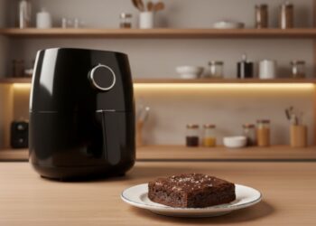 Brownie de chocolate cremoso, na airfryer e pronto em 15 minutos