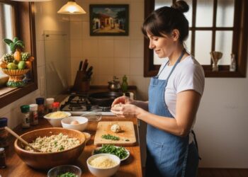 Receita rápida e sem erro de bolinho de arroz frito em 7 minutos