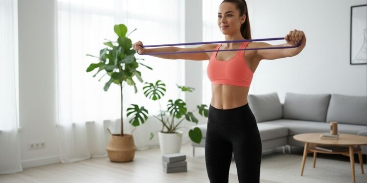 Exercícios com elástico para emagrecer e fortalecer a musculatura em casa