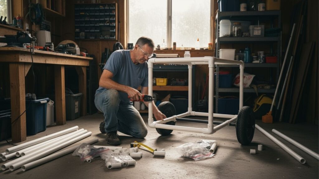 Como construir uma carretinha de bicicleta caseira de PVC de forma simples