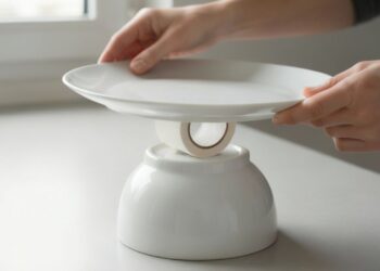 Como fazer um prato giratório caseiro com rolinho de esparadrapo