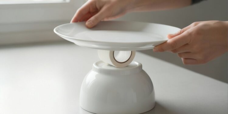 Como fazer um prato giratório caseiro com rolinho de esparadrapo