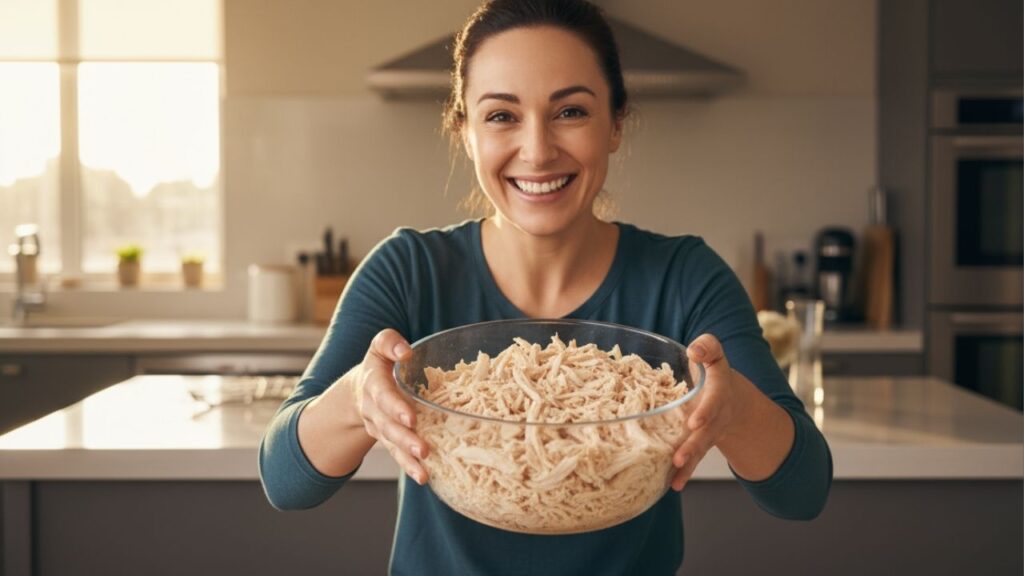 Aprenda a desfiar seu frango com um fuê sem precisar se esforçar