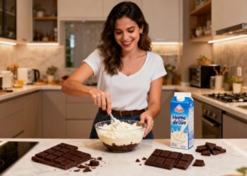 Aprenda a fazer a sobremesa de chocolate cremosa que leva só 2 ingredientes