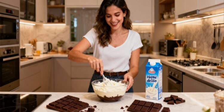 Aprenda a fazer a sobremesa de chocolate cremosa que leva só 2 ingredientes