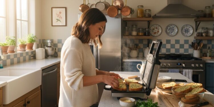 Prepare um gostoso pão de alho na sanduicheira em 2 minutos