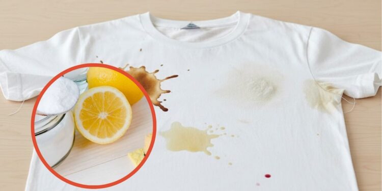 Como tirar manchas de roupa branca usando limão e bicarbonato