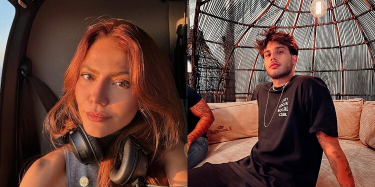 O ex-casal Sarah Poncio e Jonathan Couto aparece junto em aeroporto