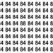 Encontre o número 88 entre os números 84 neste puzzle