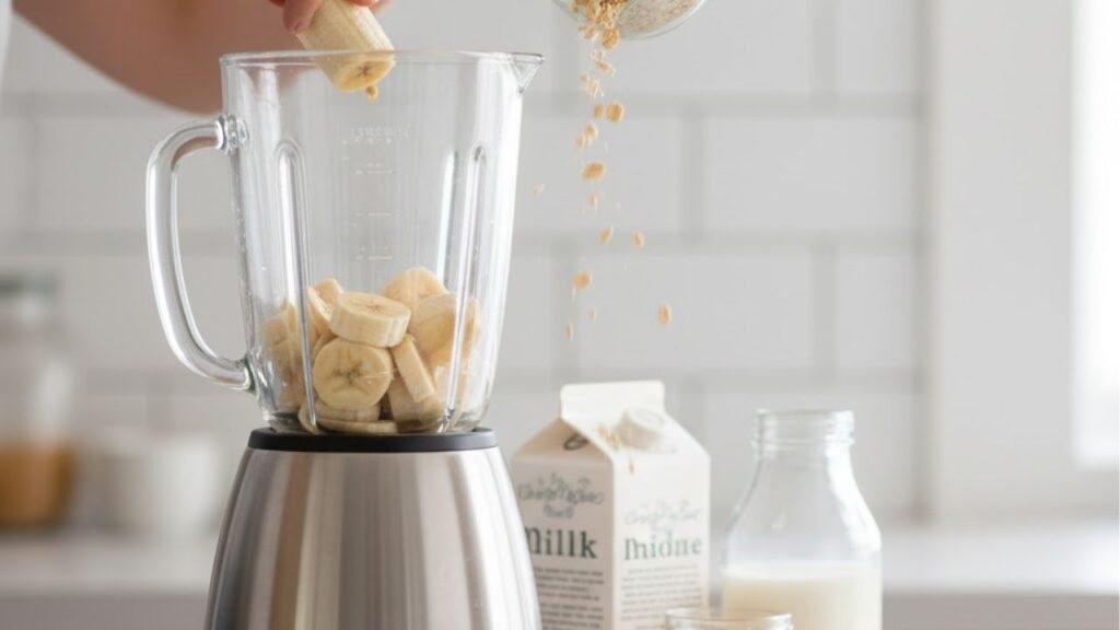 Vitamina natural com banana e aveia que dá energia duradoura