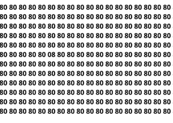 Encontre o número 08 entre os números 80 neste puzzle