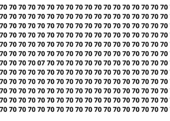 Encontre o número 07 entre os números 70 em menos de 3 segundos