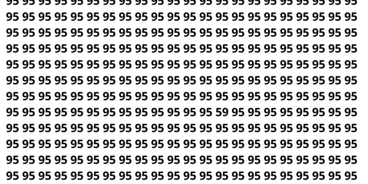 Encontre o número 59 entre os números 95 neste puzzle