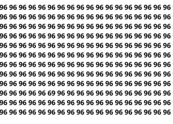 Encontre o número 69 entre os números 96 neste puzzle