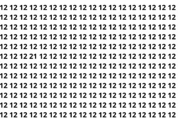 Encontre o número 21 entre os números 12 neste puzzle