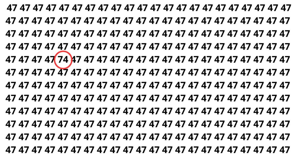 Somente 50% da população encontram o número escondido em 6 segundos