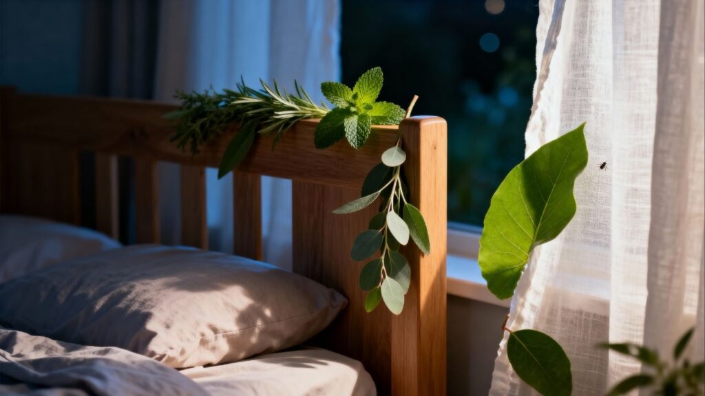 Apenas uma folha para acabar com os insetos no quarto de noite nesse verão