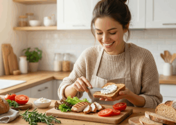 Um lanche saudável que combina frango e ricota em poucos minutos