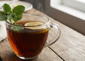 Chá de boldo caseiro utilizado fitoterapicamente para recuperação do fígado