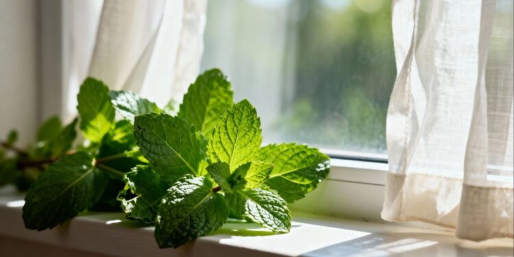 Coloque folhas de hortelã na janela e observe o efeito em poucas horas