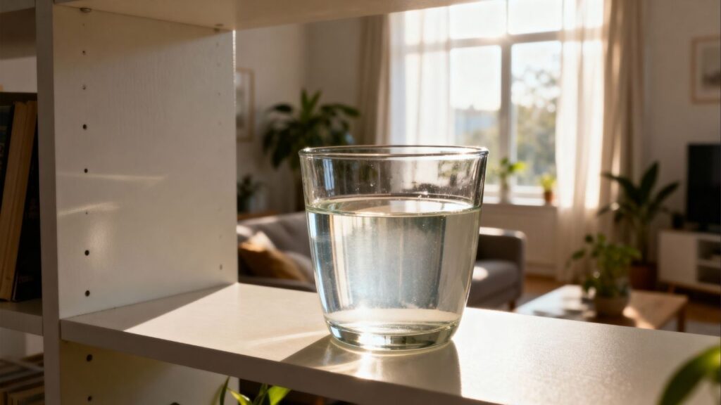 Coloque um copo com vinagre na sala à noite e veja o que muda no dia seguinte