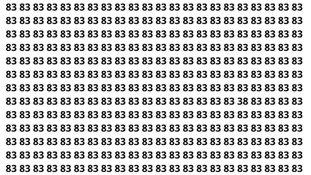 encontre o numero 38 entre varios 83