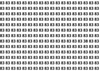 encontre o numero 38 entre varios 83