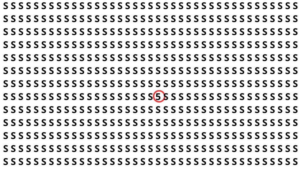 encontre o número 5