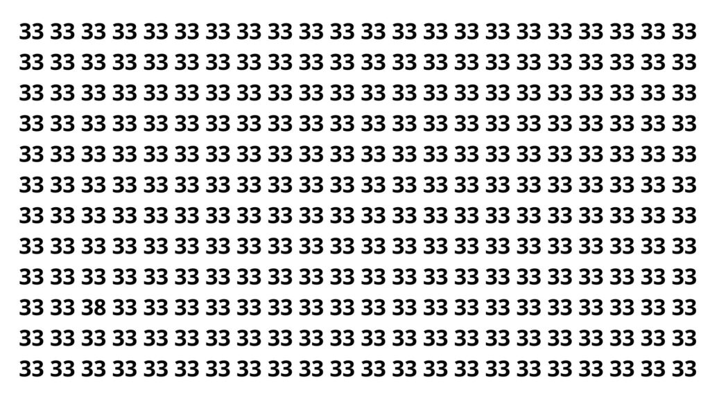 Você consegue? Localize o 38 entre 33 em 20 segundos e mostre seu olhar afiado