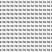 Encontre o numero 47 entre os 74