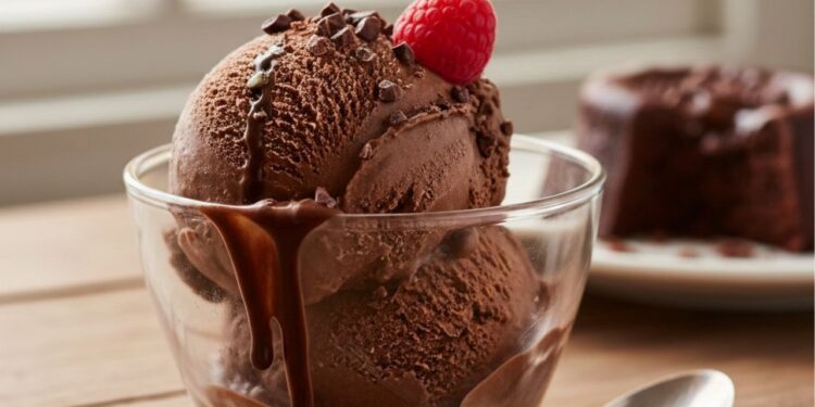 Sorvete caseiro de chocolate delicioso e não precisa de emulsificador