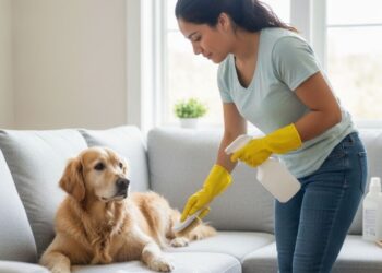 Como remover o cheiro de cachorro do sofá usando uma mistura simples