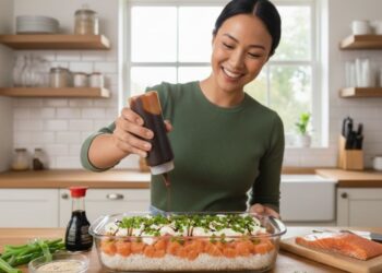 Como preparar sushi de preguiçoso em um refratário e com arroz de micro-ondas