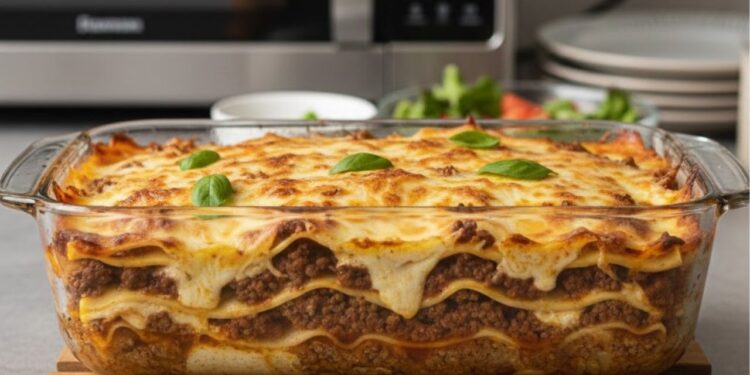Lasanha caseira de micro-ondas pronta em 5 minutos