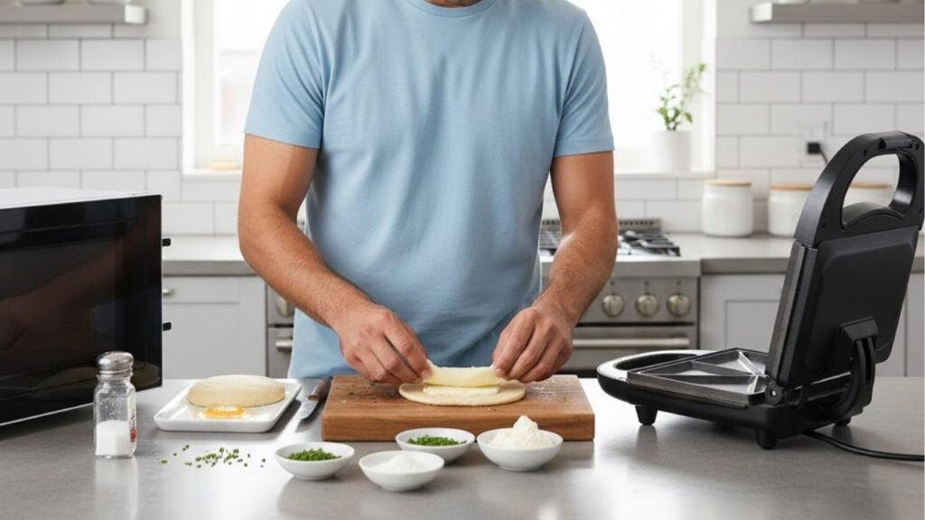 Como preparar panini de micro-ondas usando ovos e tapioca