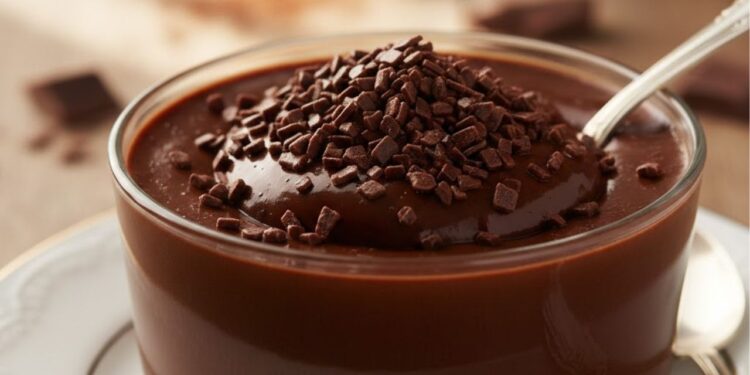 Sobremesa de chocolate cremosa sem fogão, nem forno