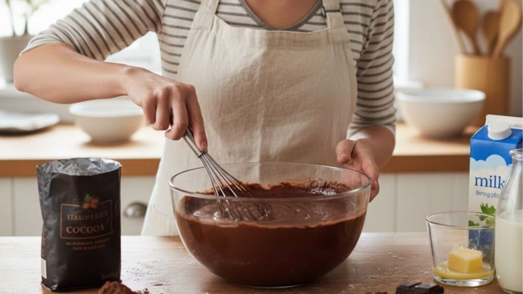 Sobremesa de chocolate cremosa sem fogão, nem forno