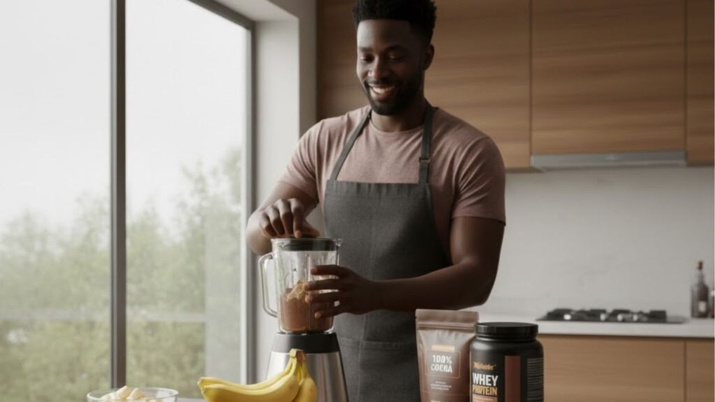 Sorvete caseiro de banana e cacau sem açúcar e sem leite